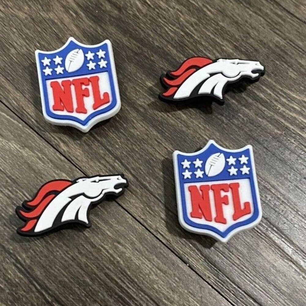 DENVER BRONCOS NFL SET OF 4 SHOE CHARMS FOR CROCS